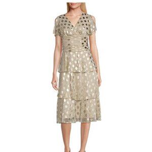 Gold-toned Short Formal SLNY Dress NWOT.